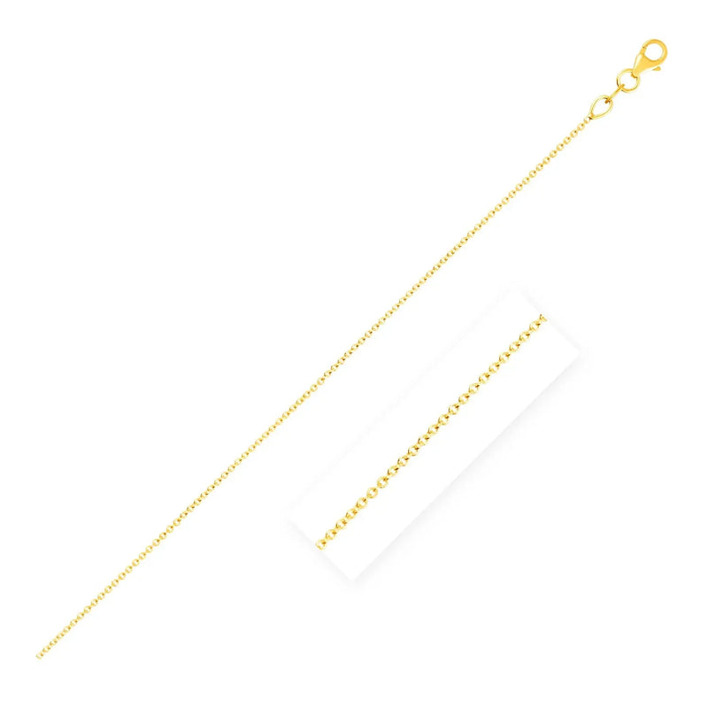An image displaying Double Extendable Cable Chain in 14k Yellow Gold (1.0mm) by Orca Market