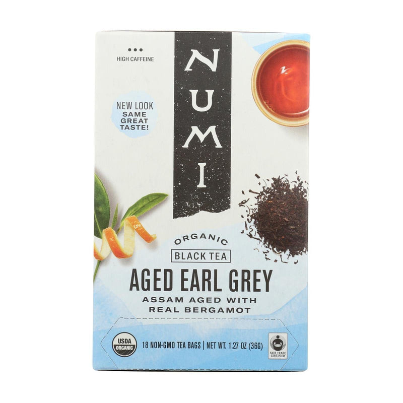 Numi Aged Earl Grey Bergamot Black Tea - 18 Tea Bags - Case Of 6 - Orca Market