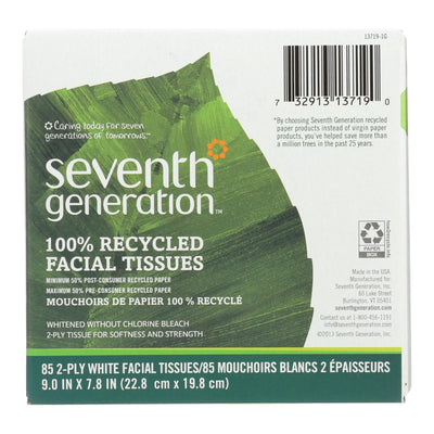 An image displaying Seventh Generation Recycled Facial Tissue - Cube - Case Of 36 - 85 Count by Seventh Generation