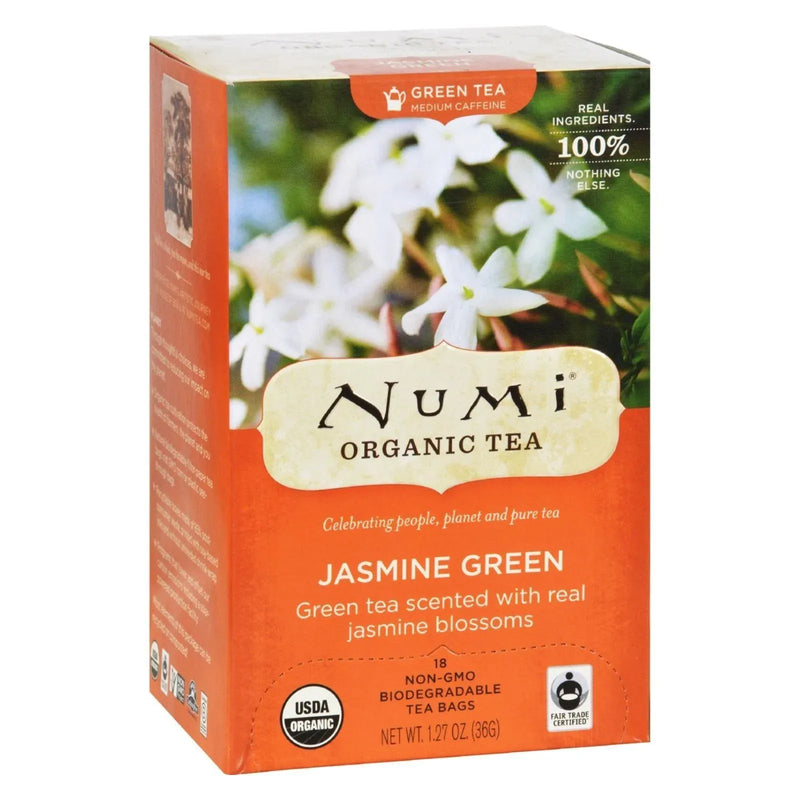 An image displaying Numi Organic Tea Jasmine Green - 18 Tea Bags - Case Of 6 by Numi Tea