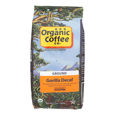 An image displaying Organic Coffee Company Occ Gorilla Decaf Ground, Regular Roast - Case Of 6 - 12 Oz by Organic Coffee