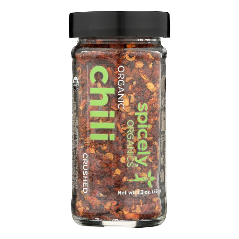 An image displaying Spicely Organics - Organic Chili - Crushed - Case Of 3 - 1.3 Ounce by Spicely Organics