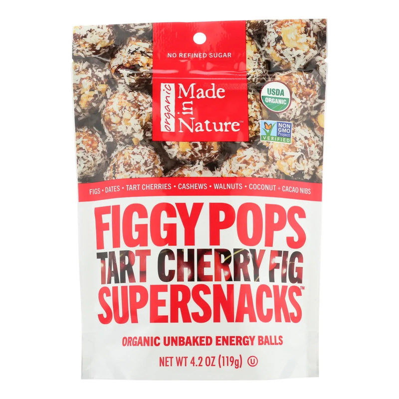 An image displaying Made In Nature Figgy Pops - Tart Cherry Fig - Case Of 6 - 4.2 Ounce by Made In Nature