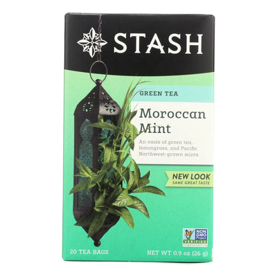 An image displaying Stash Tea Green Tea - Moroccan Mint - Case Of 6 - 20 Bags by Stash Tea