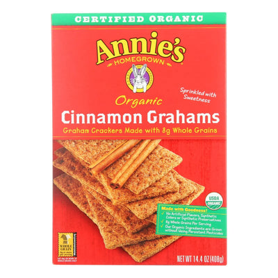 An image displaying Annie's Homegrown Organic Cinnamon Graham Crackers - Case Of 12 - 14.4 Ounce by Annie's Homegrown