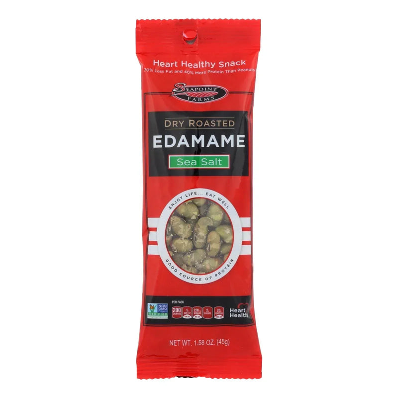 An image displaying Seapoint Farms Edamame - Dry Roasted - Lightly Salted - 1.58 Ounce - Case Of 12 by Seapoint Farms