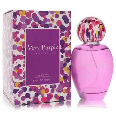 An image displaying Perry Ellis Very Purple by Perry Ellis Eau De Parfum Spray 3.4 oz for Women by Perry Ellis
