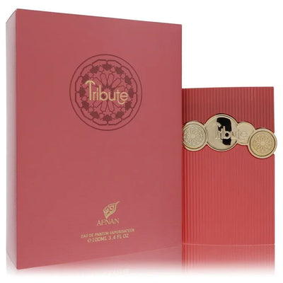 An image displaying Afnan Tribute Pink by Afnan Eau De Parfum Spray 3.4 oz for Women by Afnan