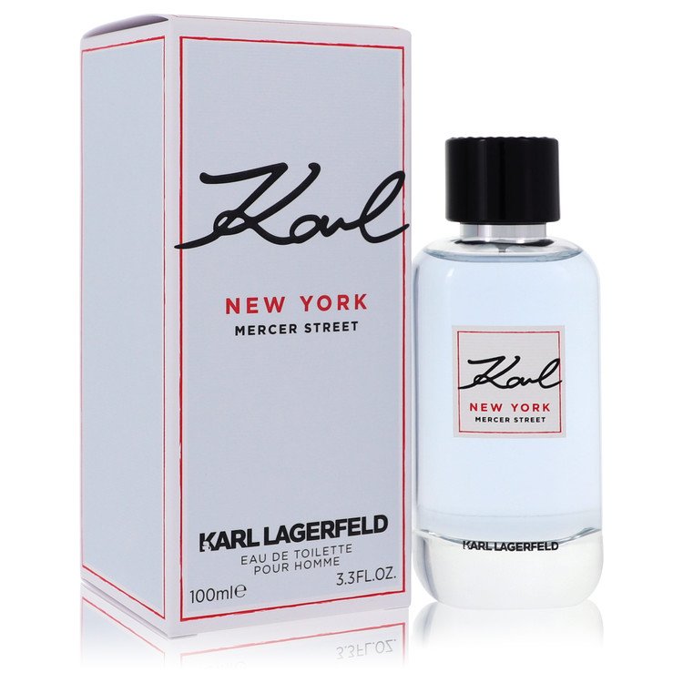An image displaying Karl New York Mercer Street by Karl Lagerfeld Eau De Toilette Spray 3.3 oz for Men by Karl Lagerfeld