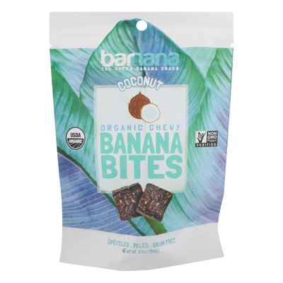 An image displaying Barnana Chewy Banana Bites - Organic Coconut - Case Of 12 - 3.5 Ounce. by Barnana