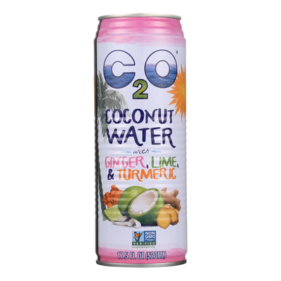 An image displaying C2o - Pure Coconut Water - Ginger Lime And Tumeric - Case Of 12 - 17.5 Fl Ounce. by C2o Pure Coconut Water