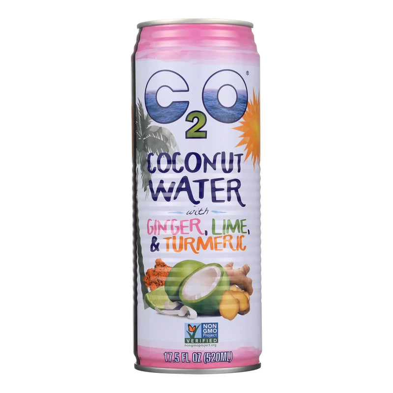 An image displaying C2o - Pure Coconut Water - Ginger Lime And Tumeric - Case Of 12 - 17.5 Fl Ounce. by C2o Pure Coconut Water