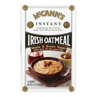 An image displaying Mccann's Irish Oatmeal - Oatmeal Maple Brown Sugar - Case Of 12-15.1 Ounce by Mccann's Irish Oatmeal