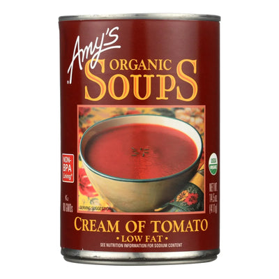 An image displaying Amy's - Organic Low Fat Cream Of Tomato Soup - Case Of 12 - 14.5 Oz by Amy's