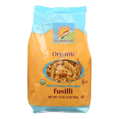 An image displaying Bionaturae Pasta - Organic - 100 Percent Durum Semolina - Fusilli - 16 Ounce - Case Of 12 by Bionaturae