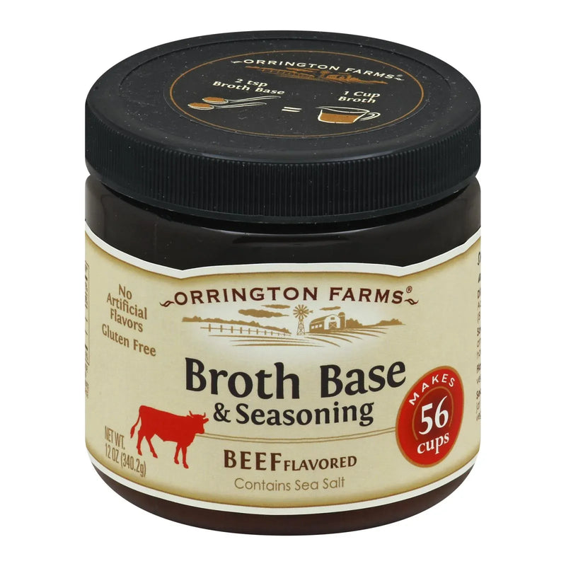 An image displaying Orrington Farms Broth Base And Seasoning - Beef - Case Of 6 - 12 Ounce by Orrington Farms