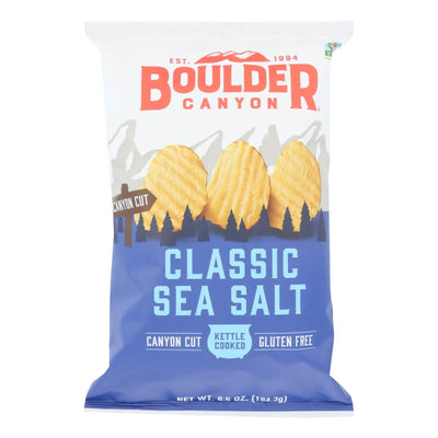 An image displaying Boulder Canyon - Kettle Cooked Canyon Cut Potato Chips -natural - Case Of 12 - 6.5 Ounce by Boulder Canyon Natural Foods