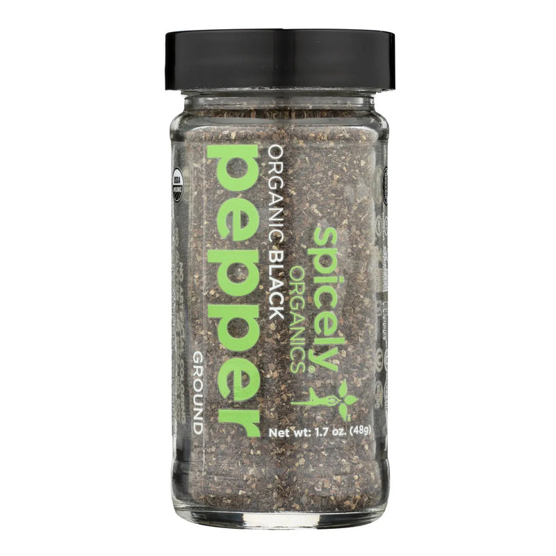 An image displaying Spicely Organics - Organic Peppercorn - Black Ground - Case Of 3 - 1.7 Ounce by Spicely Organics