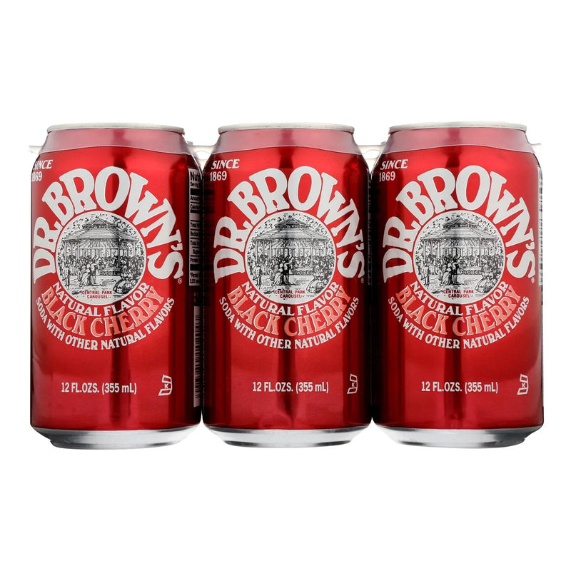 Dr. Brown - Soda Black Cherry - Case Of 4 - 6/12 Ounce