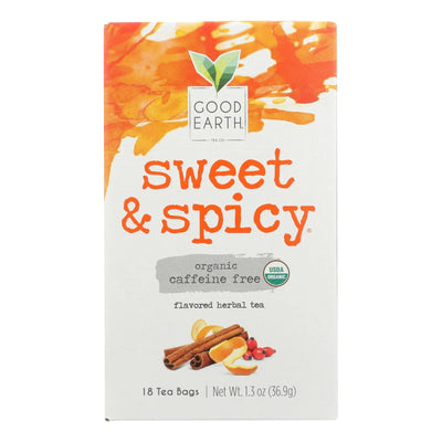 An image displaying Good Earth Herbal Tea - Organic Sweet And Spicy Caffeine Free - Case Of 6 - 18 Bags by Good Earth