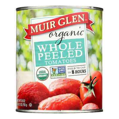 An image displaying Muir Glen Organic Whole Peeled Tomatoes - Case Of 12 - 28 Ounce. by Muir Glen