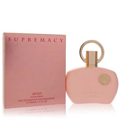 An image displaying Supremacy Pink by Afnan Eau De Parfum Spray 3.4 oz for Women by Afnan