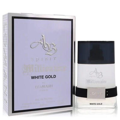 An image displaying Ab Spirit Millionaire White Gold by Lomani Eau De Parfum Spray 3.3 oz for Men by Lomani
