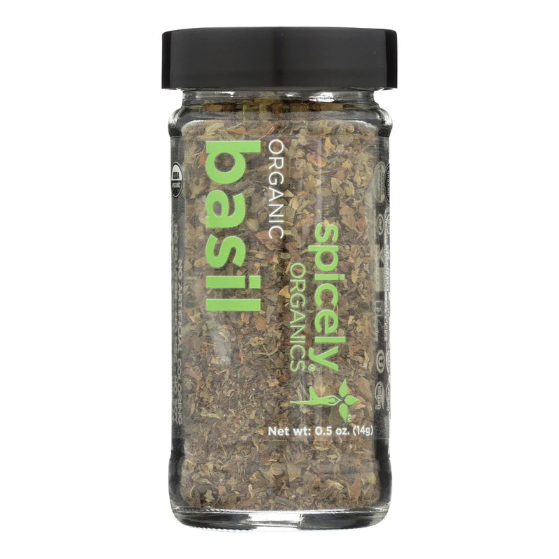 An image displaying Spicely Organics - Organic Basil - Case Of 3 - 0.5 Ounce. by Spicely Organics