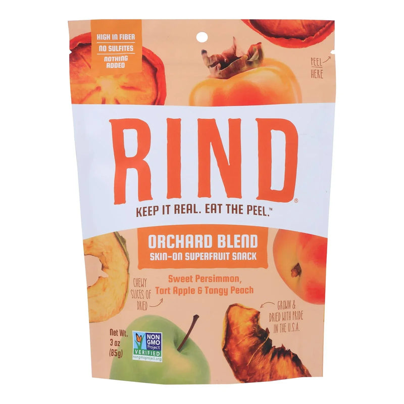 An image displaying Rind Snacks - Dried Fruit Blend Orchard - Case Of 12 - 3 Ounce by Rind Snacks