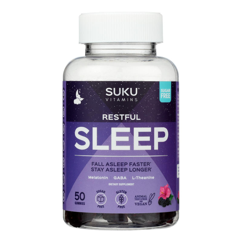 An image displaying Suku Vitamins - Gummy Restful Sleep - 1 Each -50 Count by Suku Vitamins