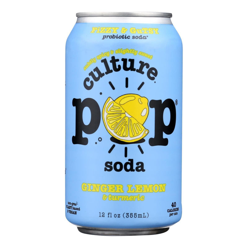 Culture Pop Soda - Soda Ginger Lemon - Case Of 6-4/12 Ounce