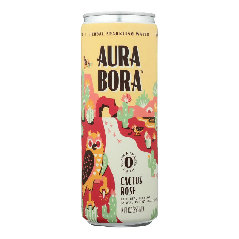 Aura Bora - Sparklng Water Cactus Rose - Case Of 12-12 Ounce