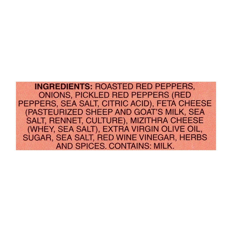 An image displaying Mt Vikos Red Pepper And Feta Spread - Case Of 6 - 7.7 Ounce by Mt Vikos
