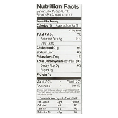 An image displaying Native Forest Organic Light Milk - Coconut - Case Of 12 - 13.5 Ounce by Native Forest