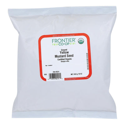 Frontier Herb Mustard Seed Organic Powder Yellow Ground - Single Bulk Item - 1lb - Orca Market