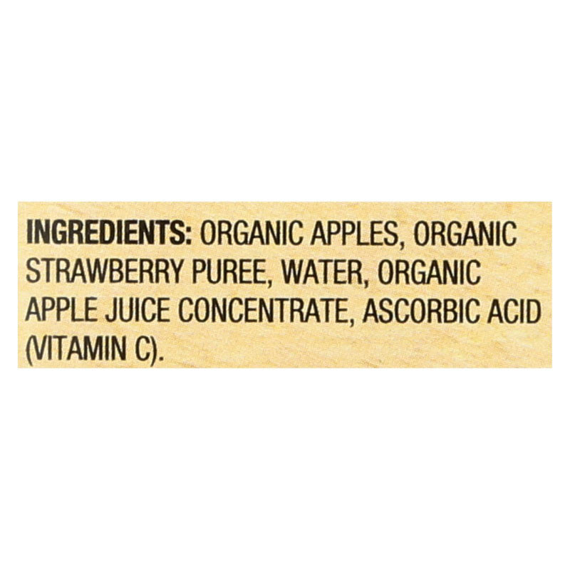 Santa Cruz Organic Apple Sauce - Strawberry - Case Of 6 - 3.2 Ounce