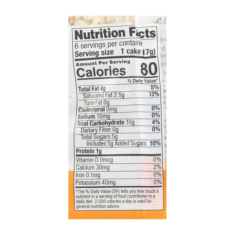 Element Organic Dipped Rice Cakes - Vanilla Orange - Case Of 6 - 3.5 Oz - Orca Market