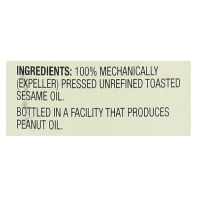 Spectrum Naturals Unrefined Toasted Sesame Oil - Case Of 6 - 8 Ounce
