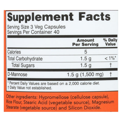 Now D-mannose Powder 500 Mg - 1 Each - 120 Cap - Orca Market