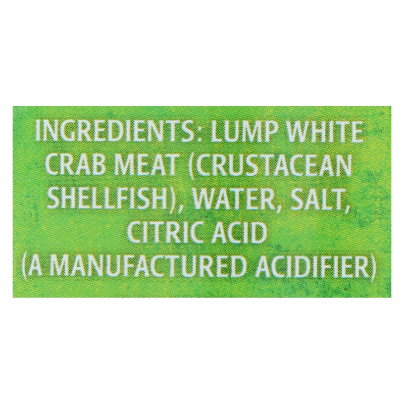 Crown Prince Crab Meat - Fancy White Lump - Case Of 12 - 6 Ounce