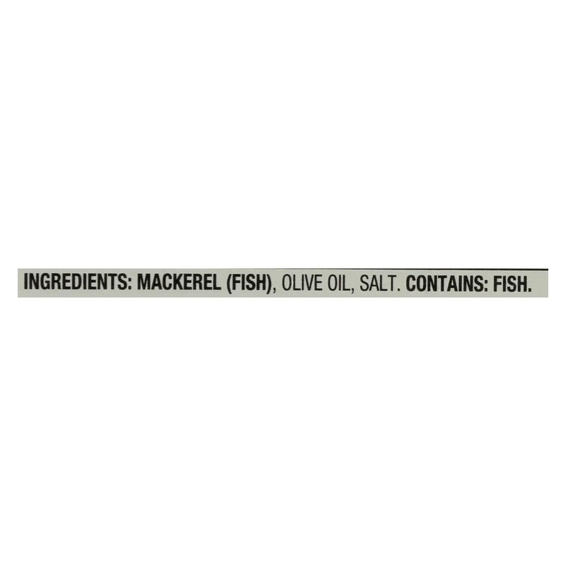 An image displaying Season Brand Mackerels - Fillets - In Olive Oil - 4.375 Ounce - Case Of 12 by Season Brand