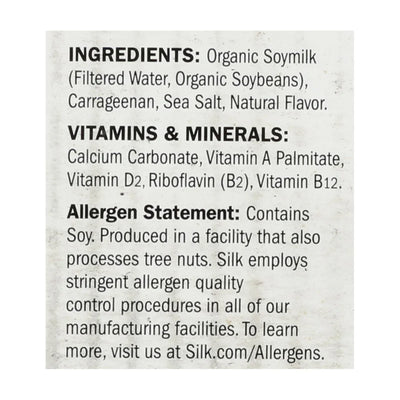 An image displaying Silk Organic Soymilk - Unsweetened - Case Of 6 - 32 Ounce. by Silk