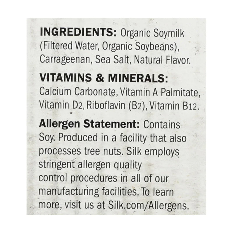 An image displaying Silk Organic Soymilk - Unsweetened - Case Of 6 - 32 Ounce. by Silk