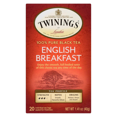 Twinings Tea English Breakfast Tea - Black Tea - Case Of 6 - 20 Bags - Orca Market