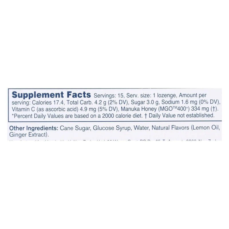 An image displaying Manuka Health - Lozenges Honey Mgo 400+lem Ginger - 1 Each 1-15 Count by Manuka Health