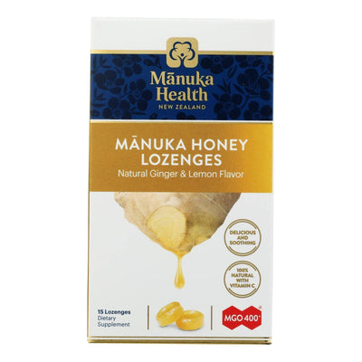 An image displaying Manuka Health - Lozenges Honey Mgo 400+lem Ginger - 1 Each 1-15 Count by Manuka Health