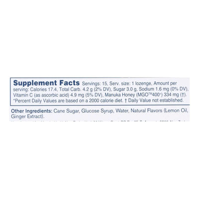 An image displaying Manuka Health - Lozenges Honey Mgo 400+lem Ginger - 1 Each 1-15 Count by Manuka Health