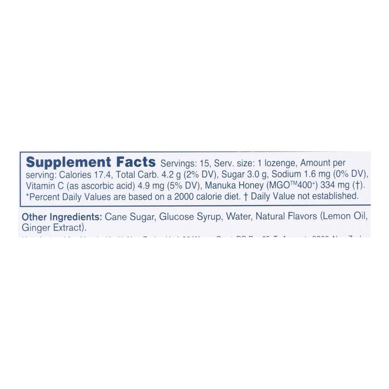 An image displaying Manuka Health - Lozenges Honey Mgo 400+lem Ginger - 1 Each 1-15 Count by Manuka Health