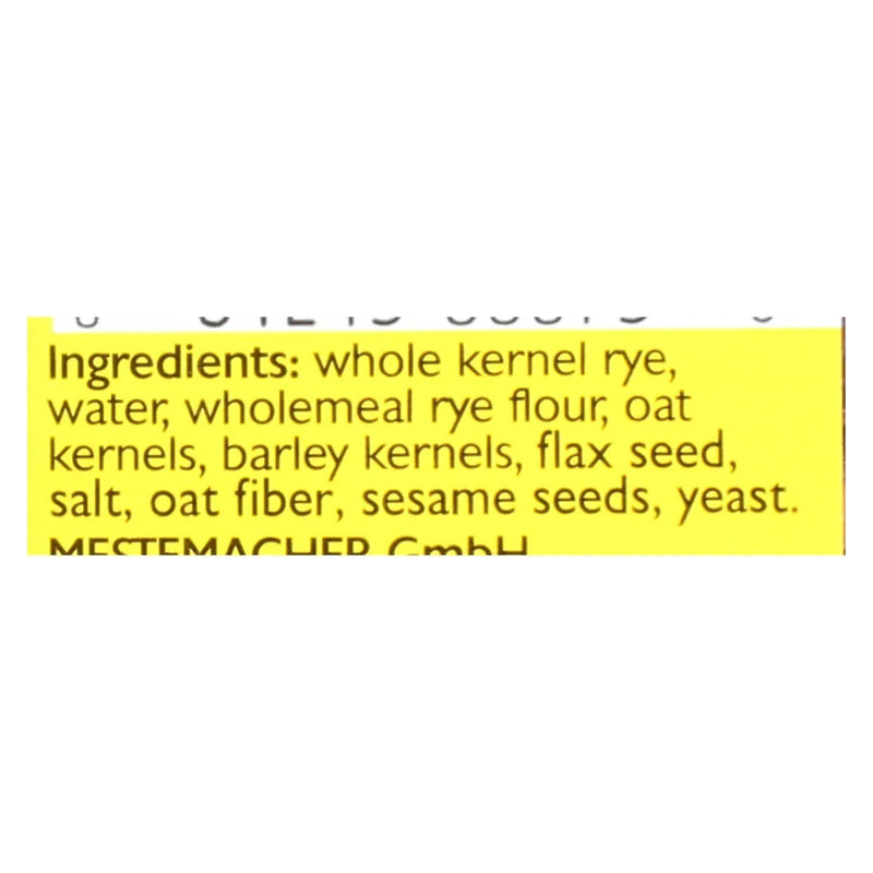 An image displaying Mestemacher Bread Bread - Three Grain - 17.6 Ounce - Case Of 12 by Mestemacher Bread
