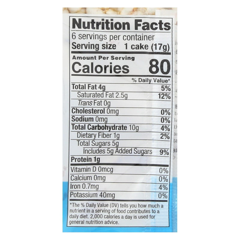 Element Organic Dipped Rice Cakes - Dark Chocolate - Case Of 6 - 3.5 Oz - Orca Market